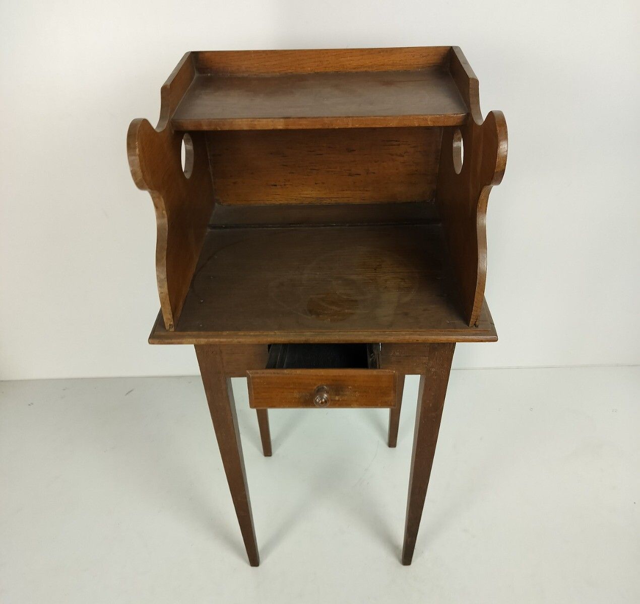 323.0 Antique Farmhouse Style Cabinet With Drawer Wood Hallway Desk Table Barn Country photo