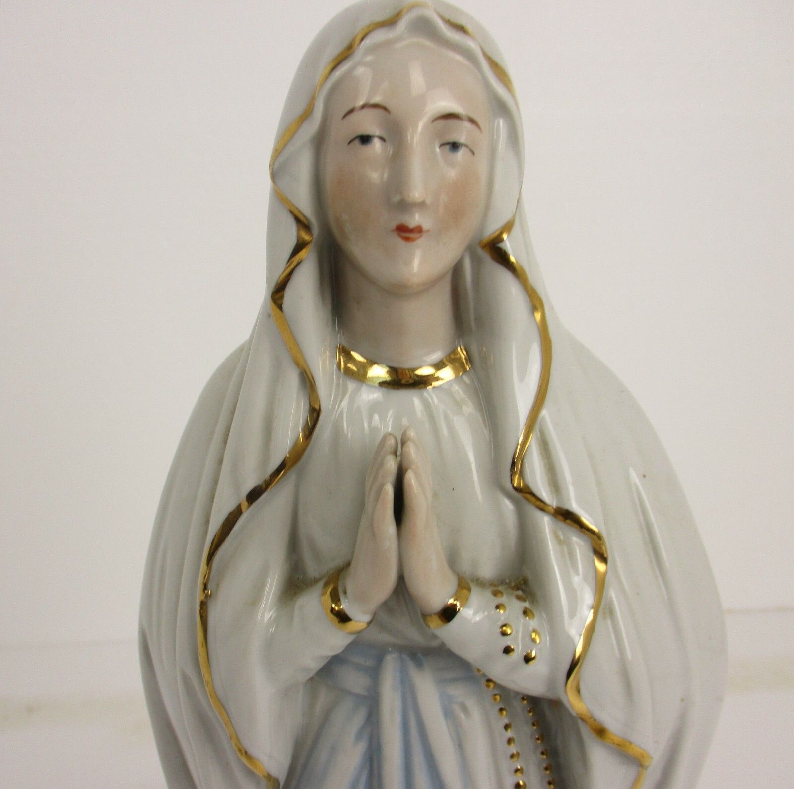 Porcelain Bisque Statue Virgin Mary Our Lady Of Lourdes French 15.74" Gorgeous photo furniture