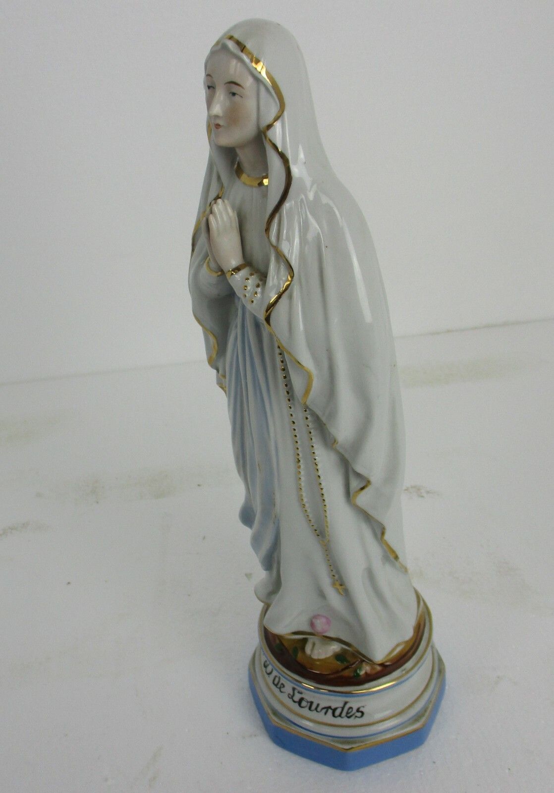 Porcelain Bisque Statue Virgin Mary Our Lady Of Lourdes French 15.74" Gorgeous photo buy