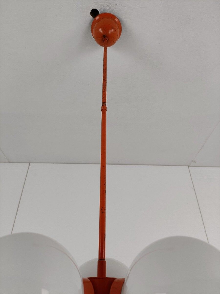 photo for sale Mid Century Atomic Sputnik Chrome Chandelier 4 Art Glass Balls Design Kaiser 4 L