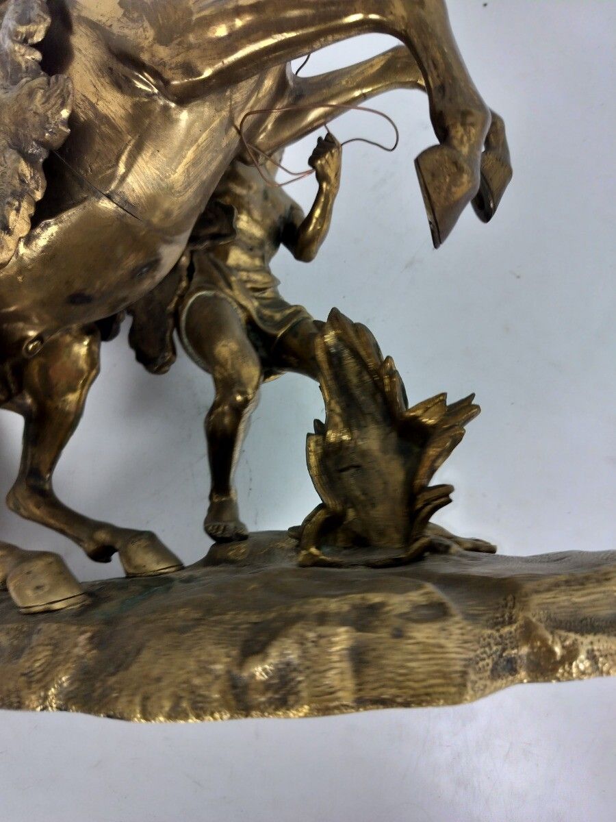 photo for sale Horse Being Tamed Bronze Exquisite Modelled After Coustou Chateau Marly Statue A