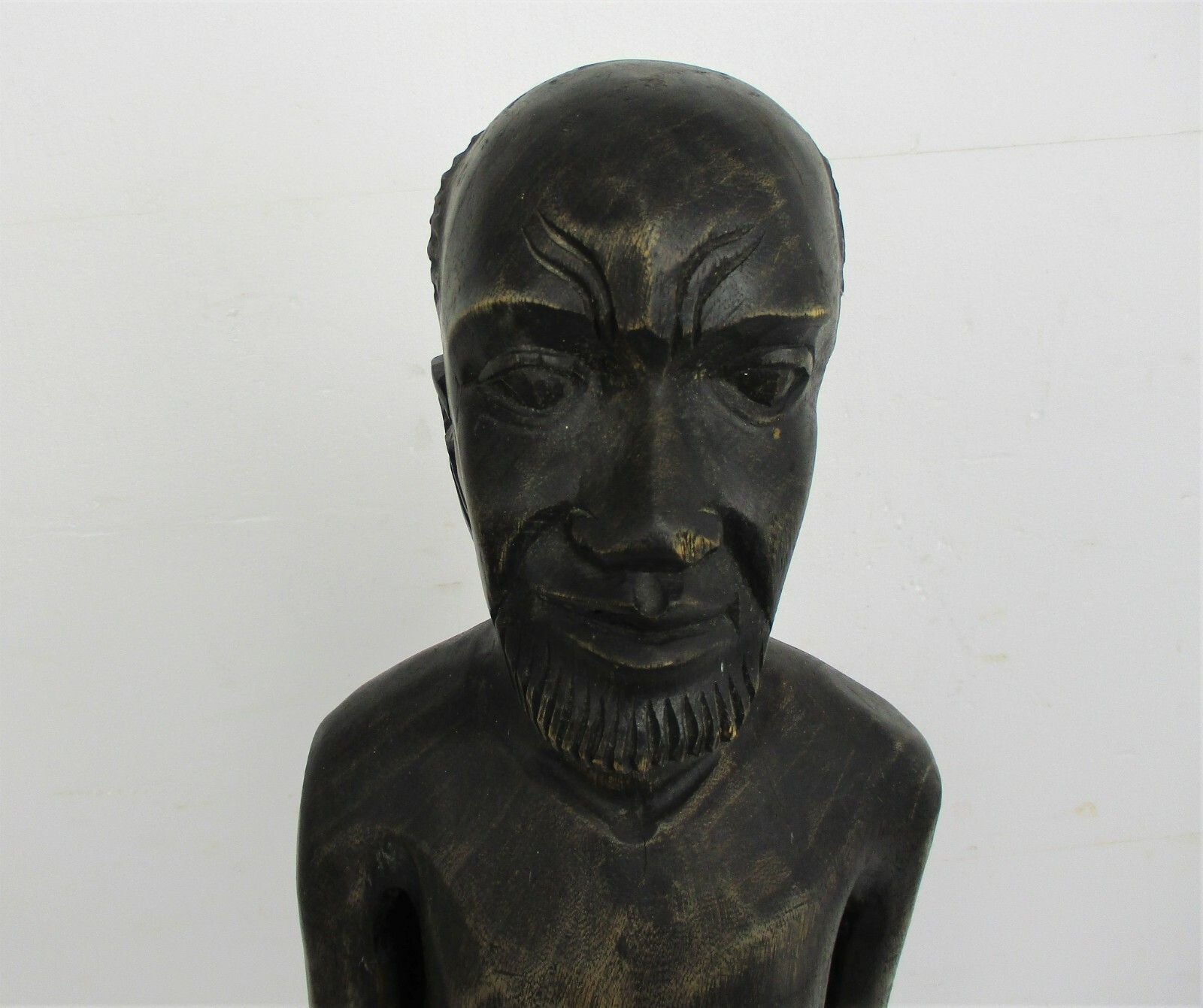 Large Hand Carved Wooden Statue Figurine African Tribal Man 41.73" photo furniture