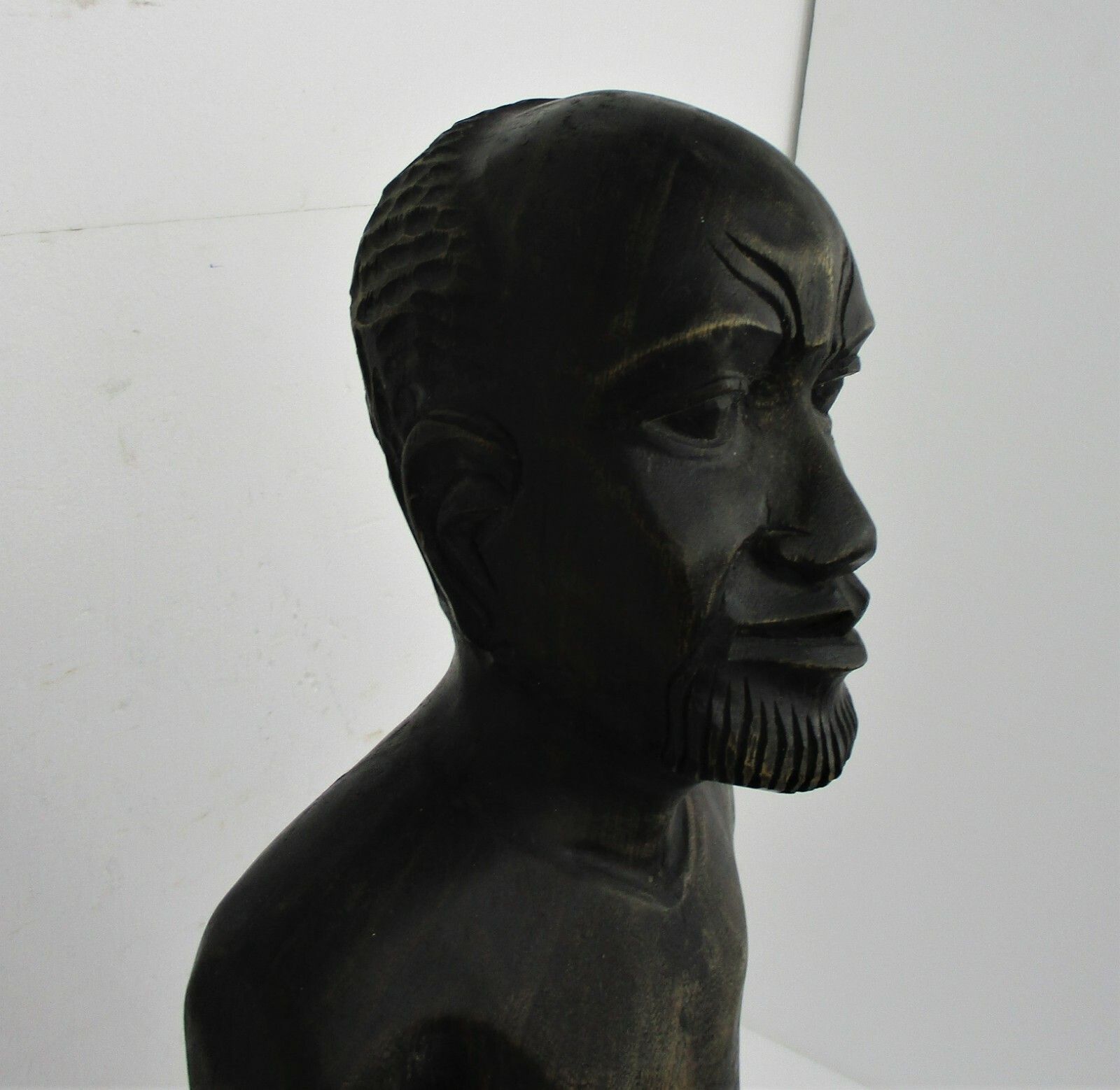 Large Hand Carved Wooden Statue Figurine African Tribal Man 41.73" photo Art