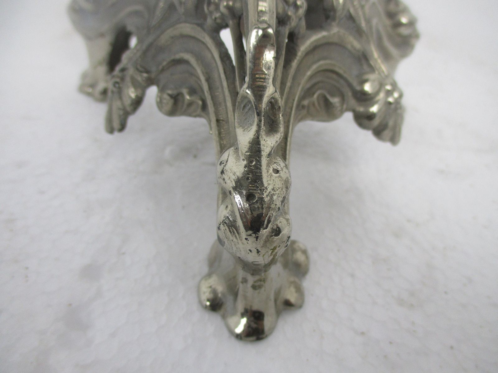 Pair Couple Gothic  Candle Holders Candlesticks  Lion Feet Ornate Embossed Spelt photo 117.0