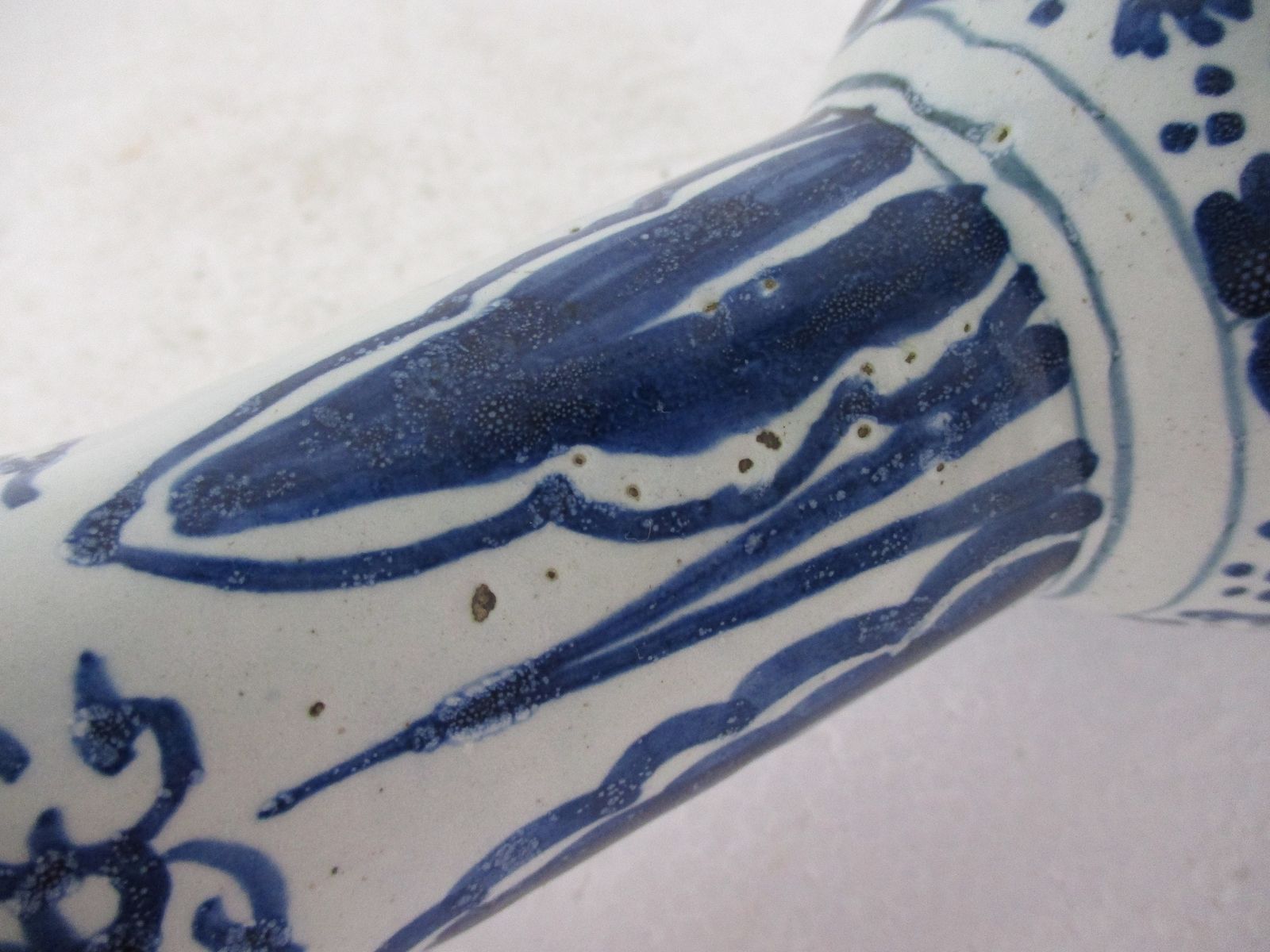 Vase Delft Holland Blue White Porcelain Brass Base Centerpiece Hand Painted Rare photo vinterior