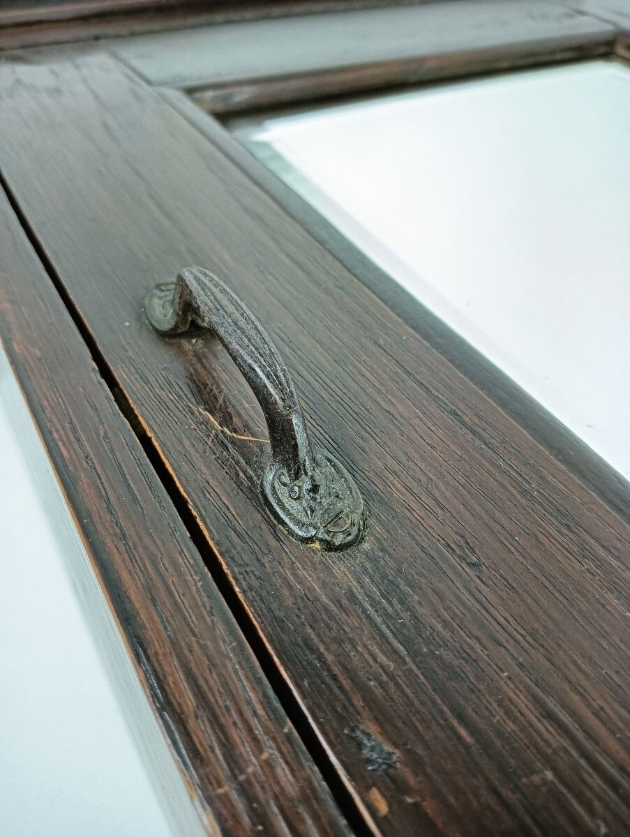 Dark Tapped Wooden Medicine Apothecary Pharmacy Shaving Cabinet Beveled Glass Mi photo buy