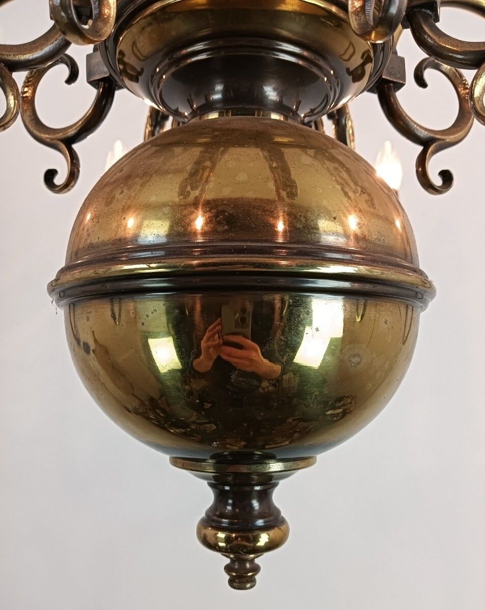 Xl Flemish Dutch Ornate Chandelier 8 Lights Arm Stunning Eagles Fish Vintage Bar photo 1011.0