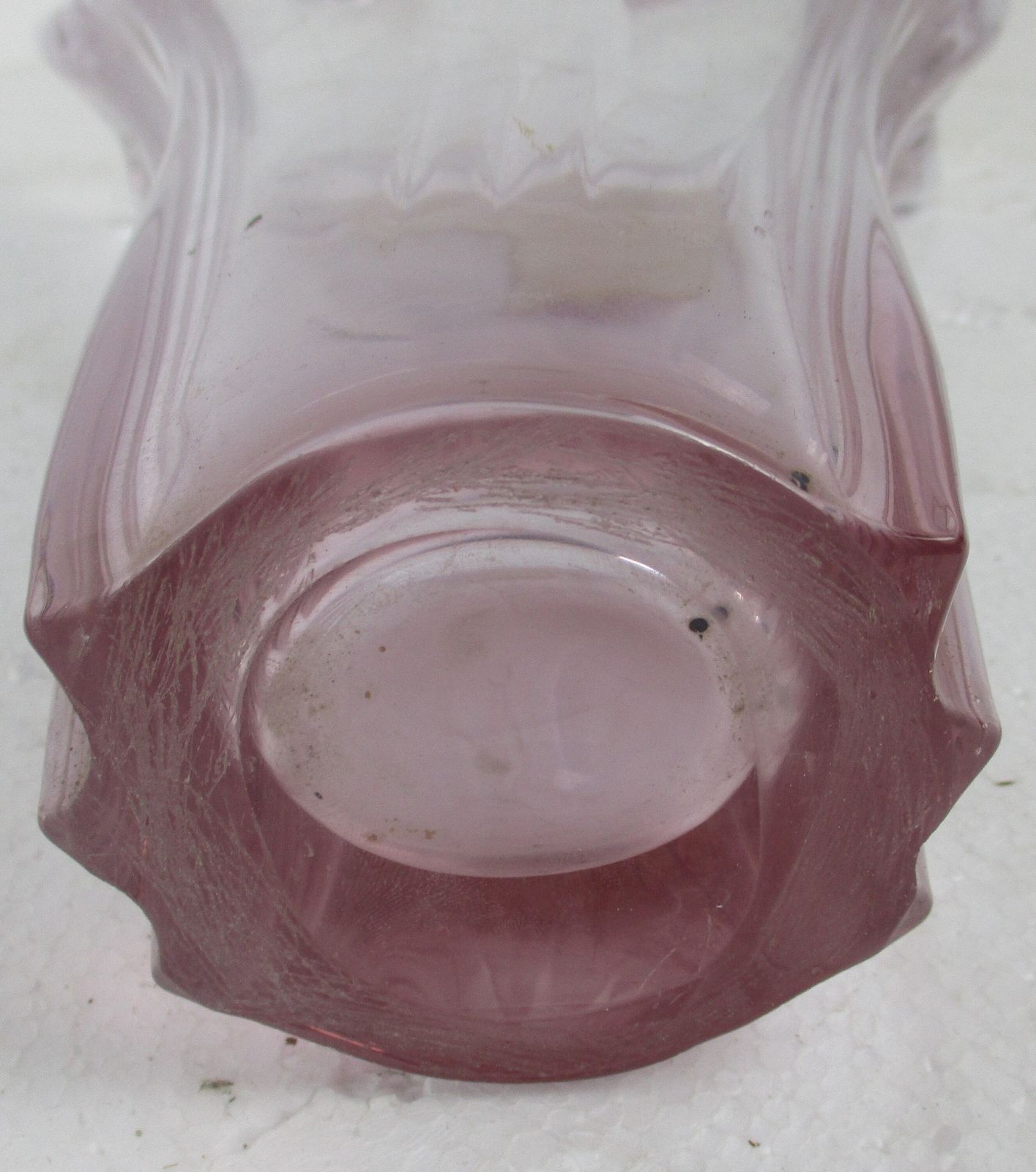 Art Glass Vase Val St Lambert Vase Pink Purple Belgium Belgian photo vintage