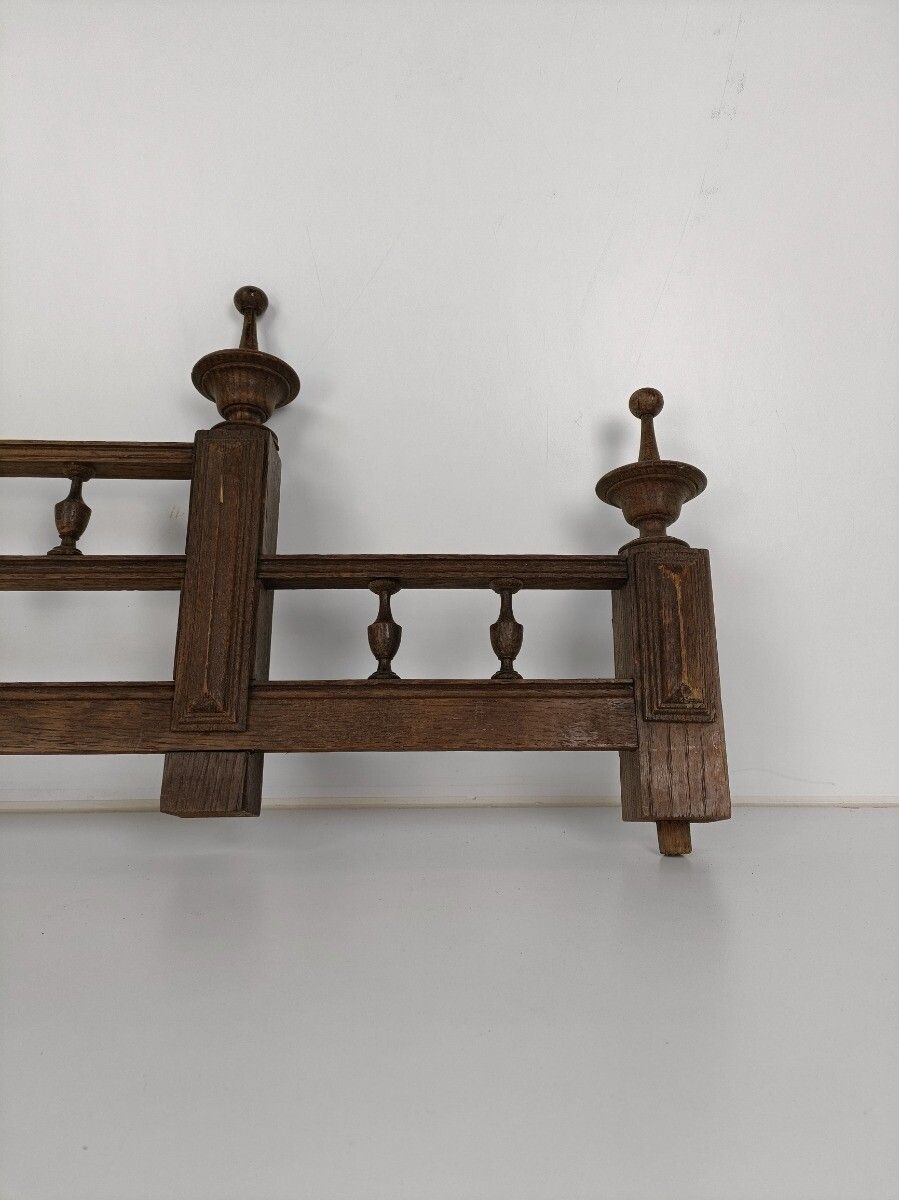 Large Hand Carved Wooden Pediment Over Door Architectural Antique Spindles photo vinterior