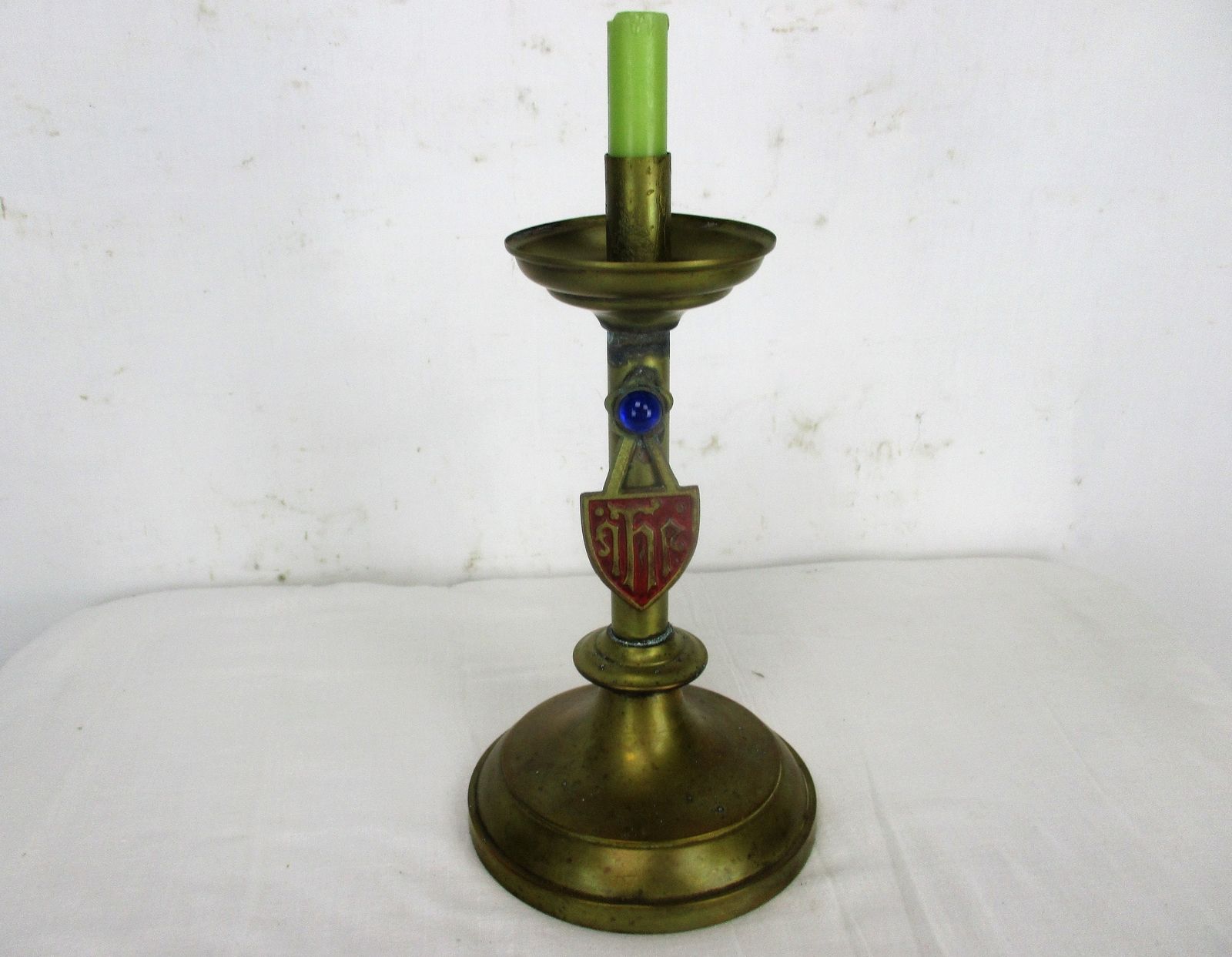 Brass Candle Holder Candlestick Candle Stick Altar Church Shield Brass Neo Gothi photo furniture