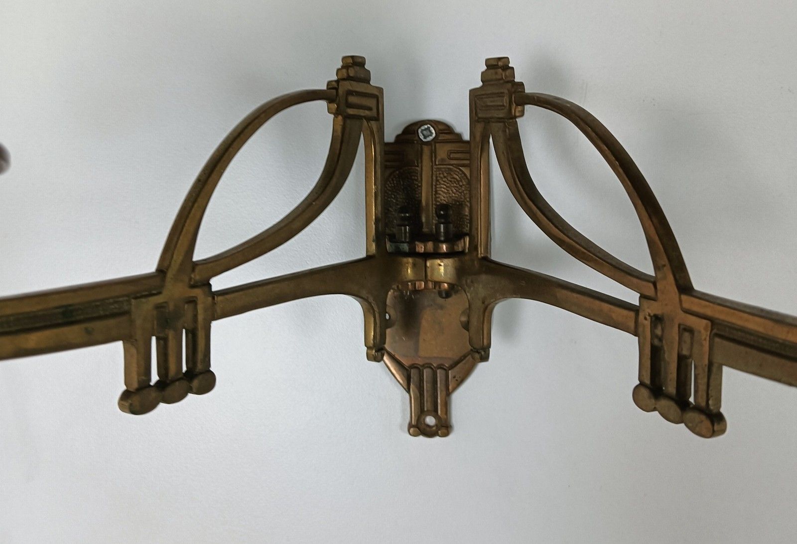 Pair Double Wall Mounted Bauhaus Messing Candle Holders Candelabras Antique Stun photo 323.0