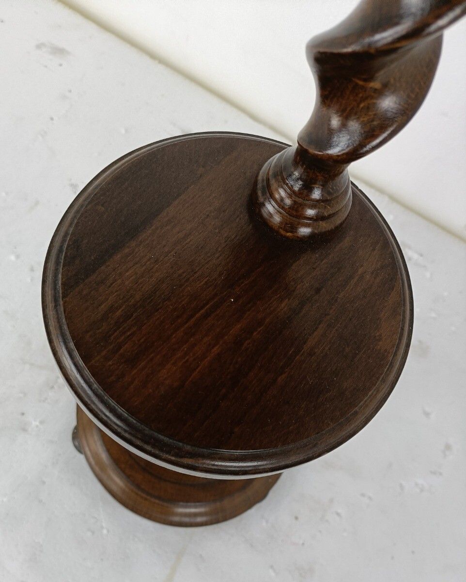 Ornate Carved Wood 2 Tier Barley Twist Pedestal Table Plant Bonsai Stand Smokers photo buy