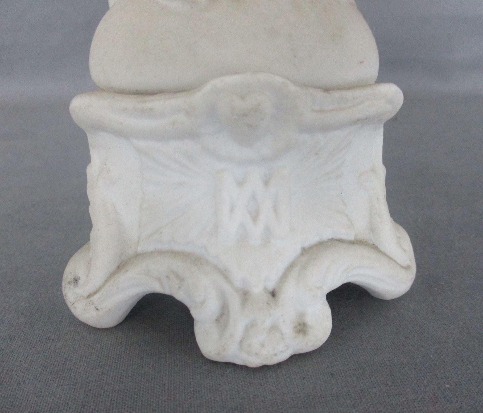 Antique Bisque Porcelain Statue Virgin Our Lady Mary Madonna With Infant Jesus G photo for sale