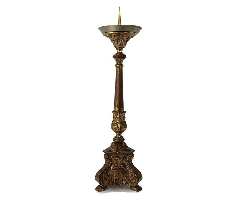 Antique 1600s Candle Holder Candle Stick Church Chapel Altar Monastery Brass