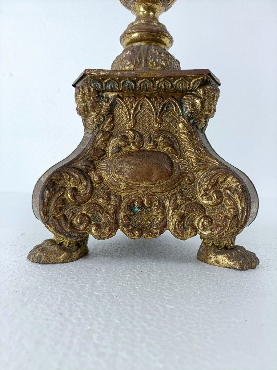 Antique 1600s Candle Holder Candle Stick Church Chapel Altar Monastery Brass photo Home Decor