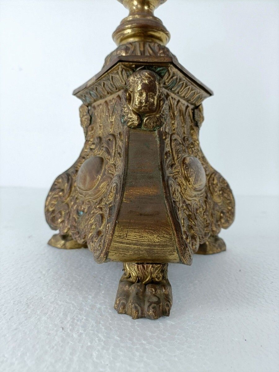 Antique 1600s Candle Holder Candle Stick Church Chapel Altar Monastery Brass photo 566.0