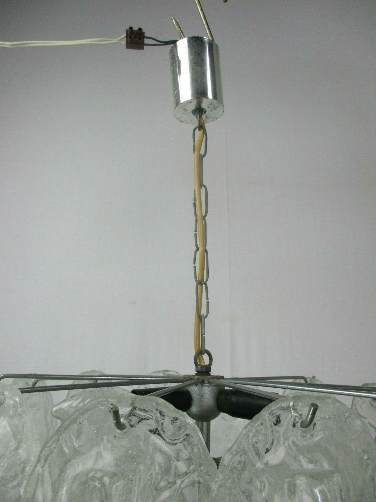 Chandelier Pendant 4 Lights Art Glass Frosted Ice Glass Italy Vistosi  Style photo vinterior