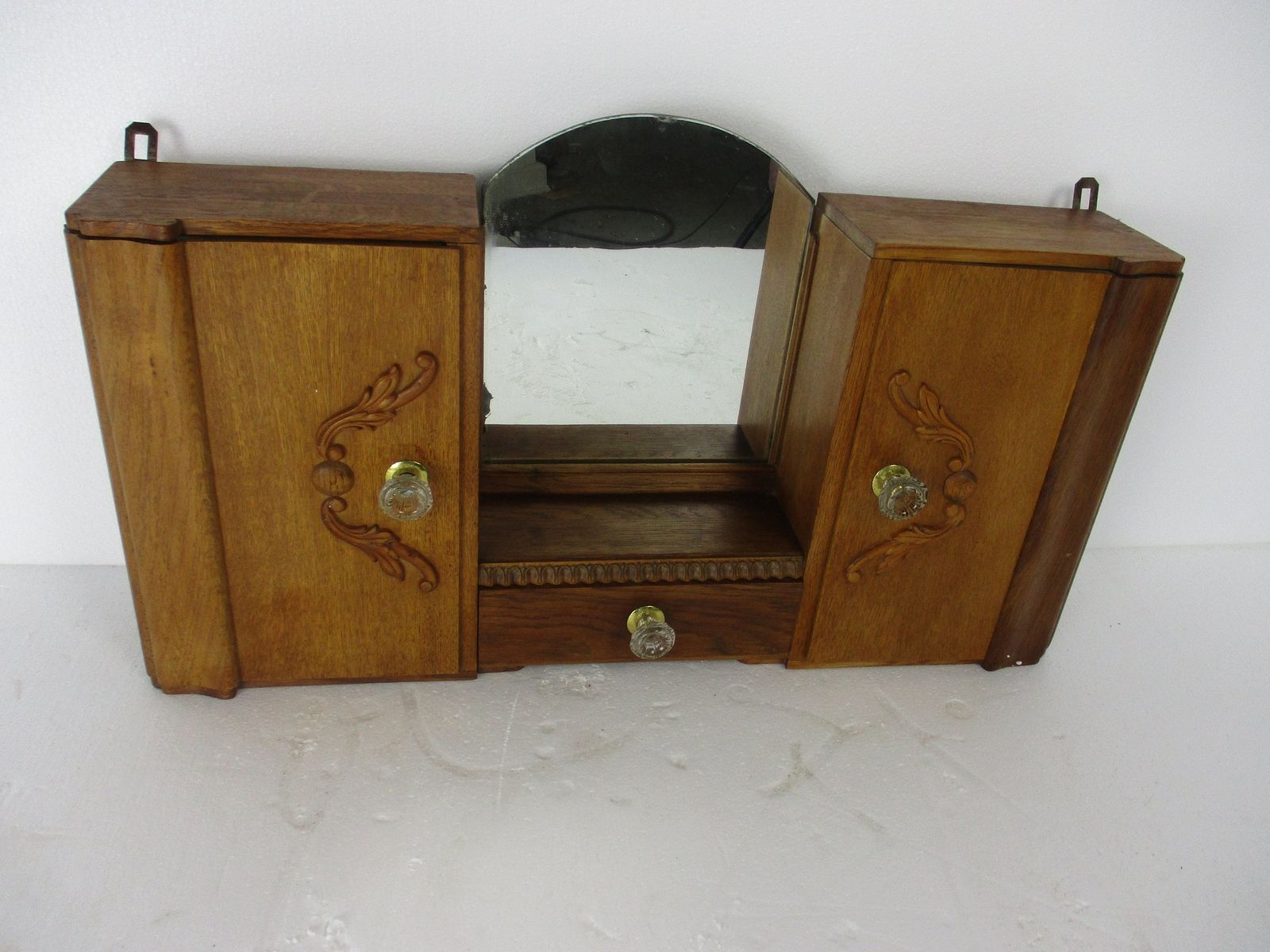 Large Double Apothecary Bathroom Medicine Kitchen Cabinet Wood Art Deco Gorgeous photo furniture