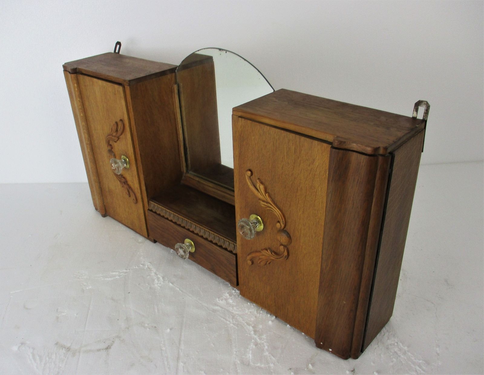 photo furniture Large Double Apothecary Bathroom Medicine Kitchen Cabinet Wood Art Deco Gorgeous