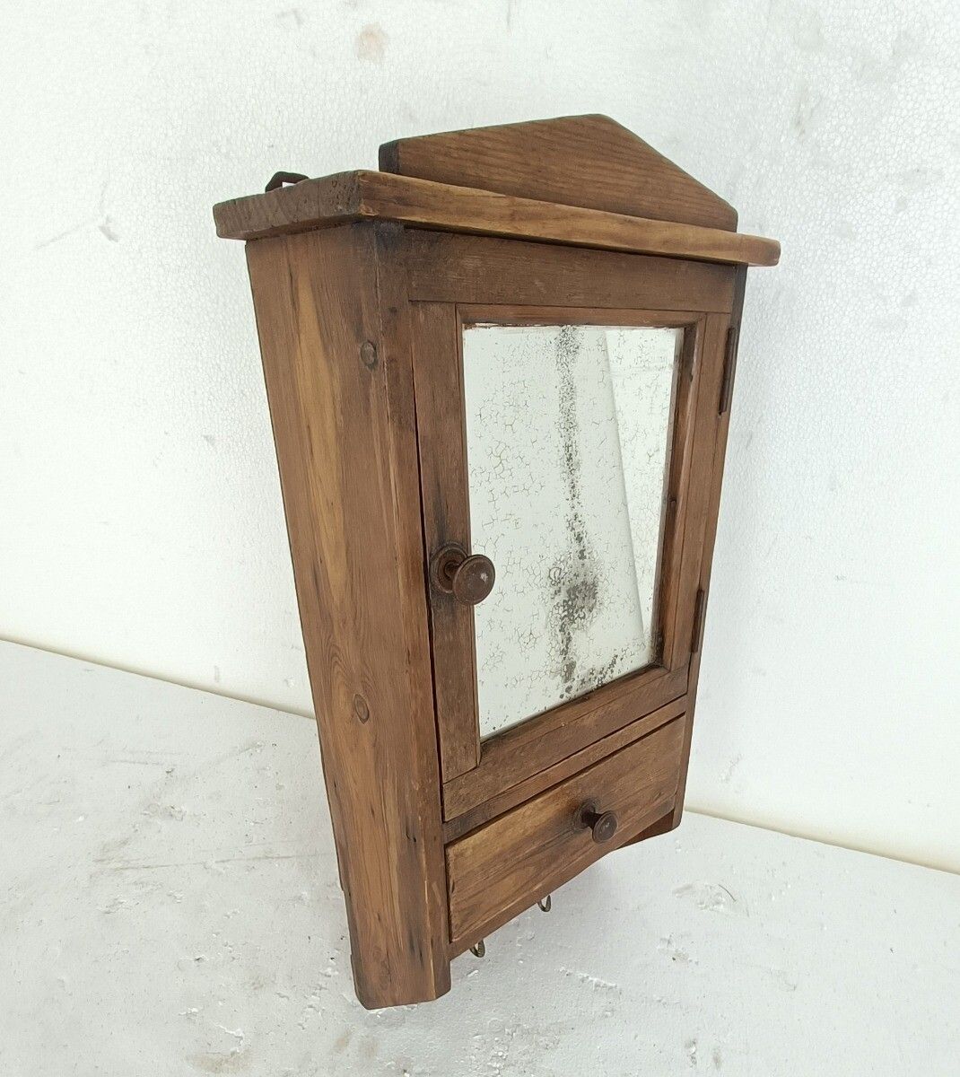 Medicine Cabinet, Apothecary, Pharmacy, Wall Hanging, Carved Wood, Towel Hooks B photo 244.0