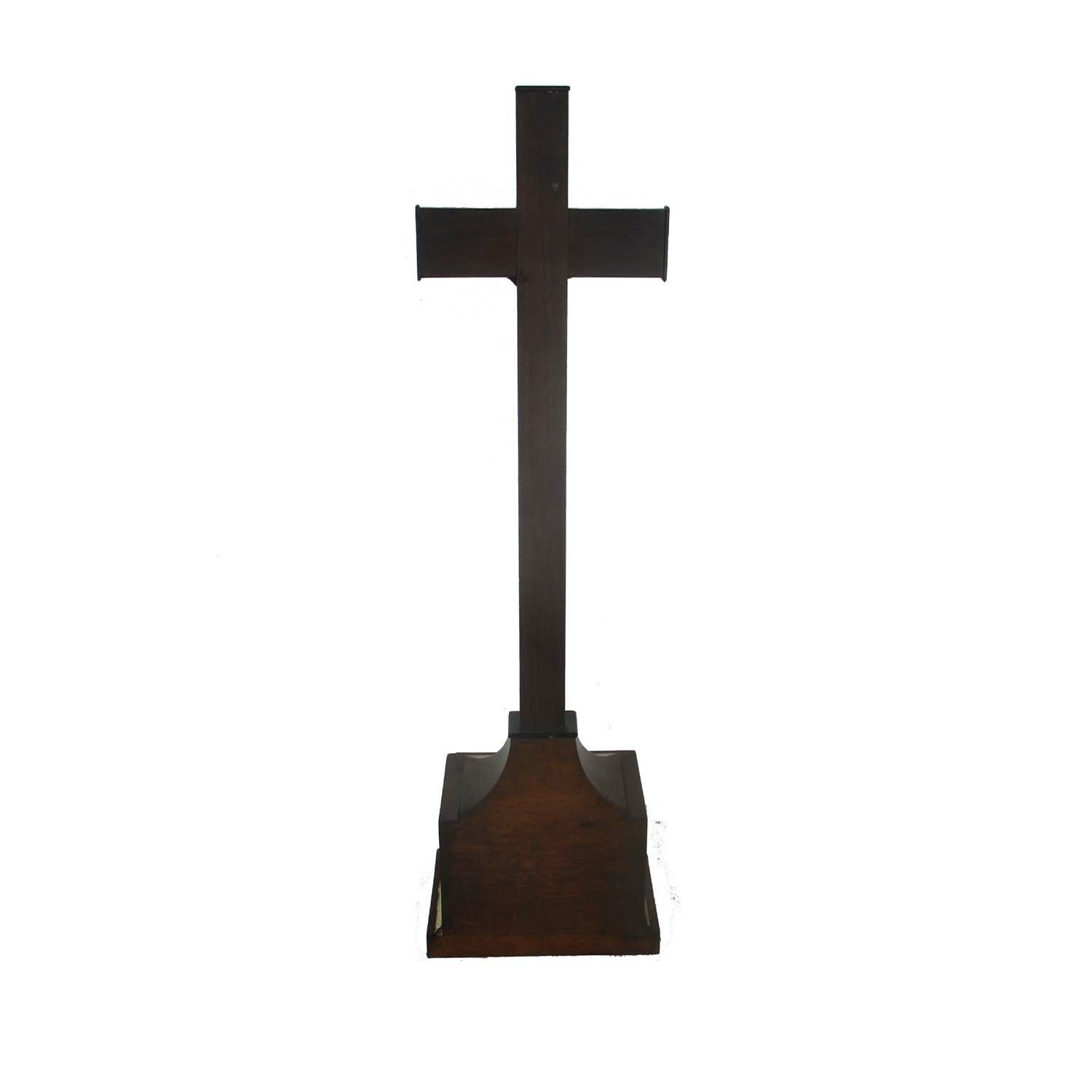 French Antique Standing Crucifix Completely Wooden Corpus Christi Hand Carved photo buy