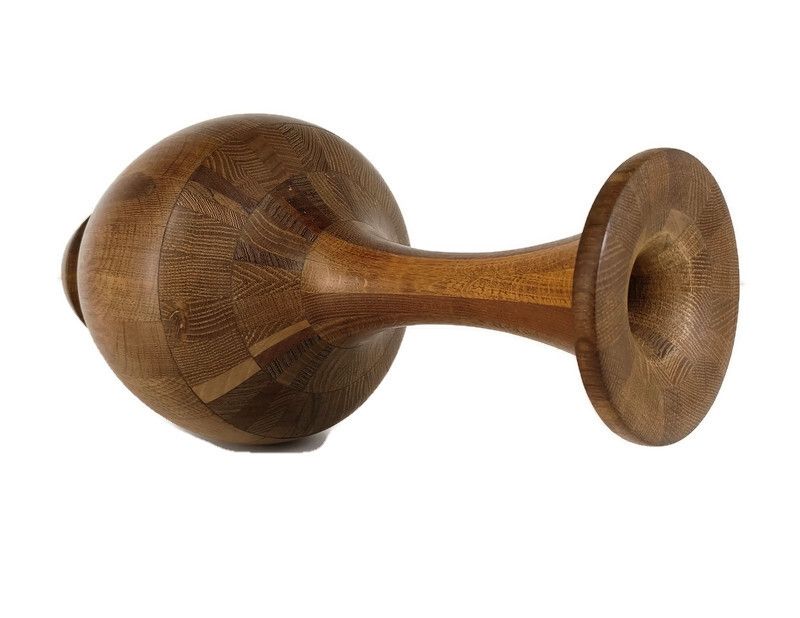 Gorgeous Mid Century Hardwood Art Vase By Maurice Bonami For De Coene Frères, B