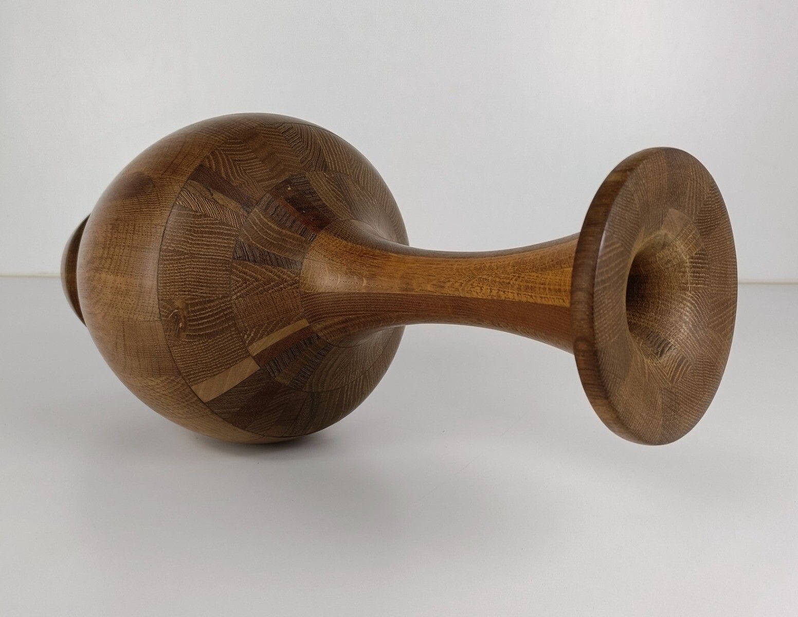 Home Decor Gorgeous Mid Century Hardwood Art Vase By Maurice Bonami For De Coene Frères, B photo