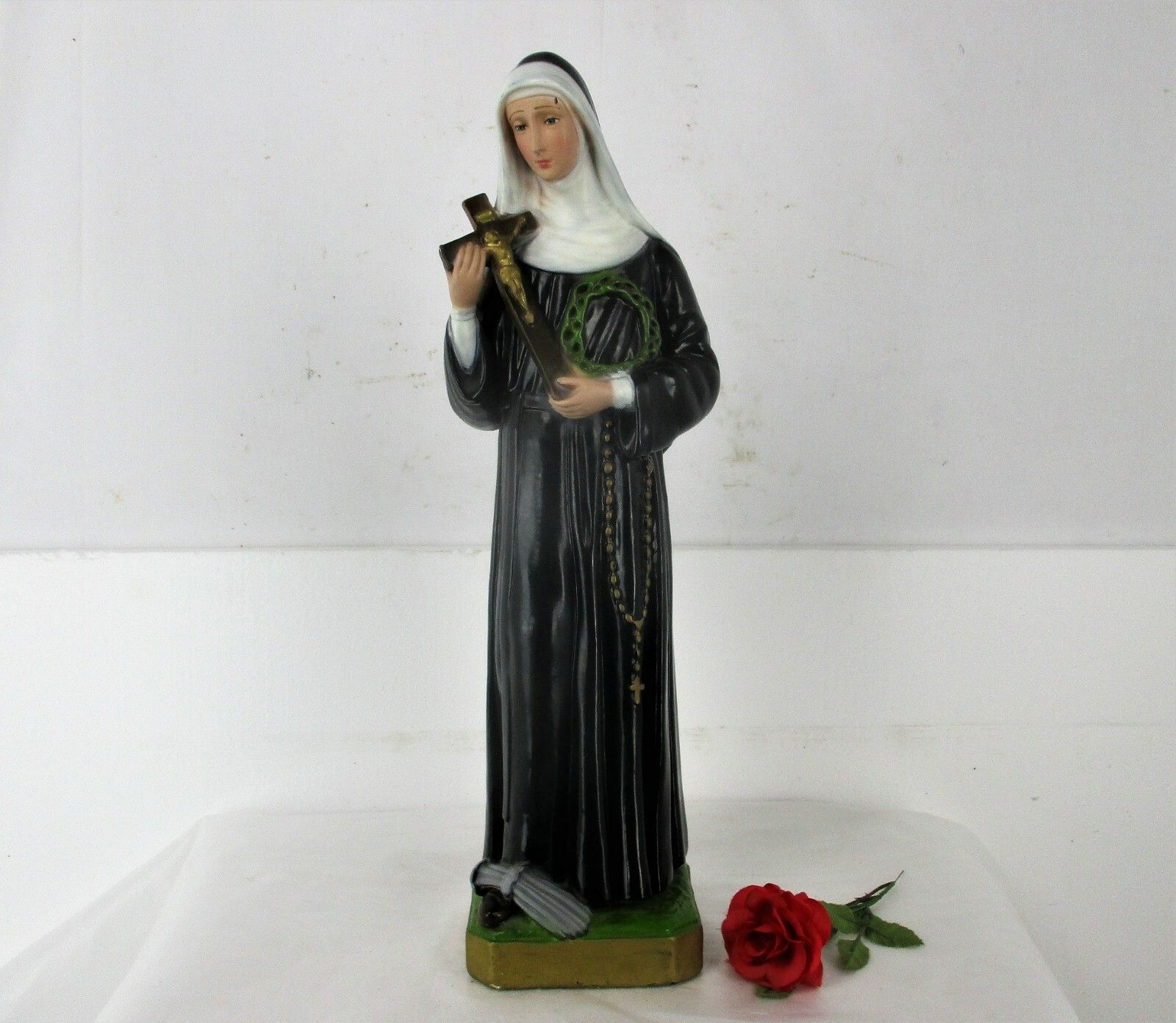 Large Statue St Saint Rita Of Cascia Resin Patroness Impossible Causes Htf 23" photo furniture