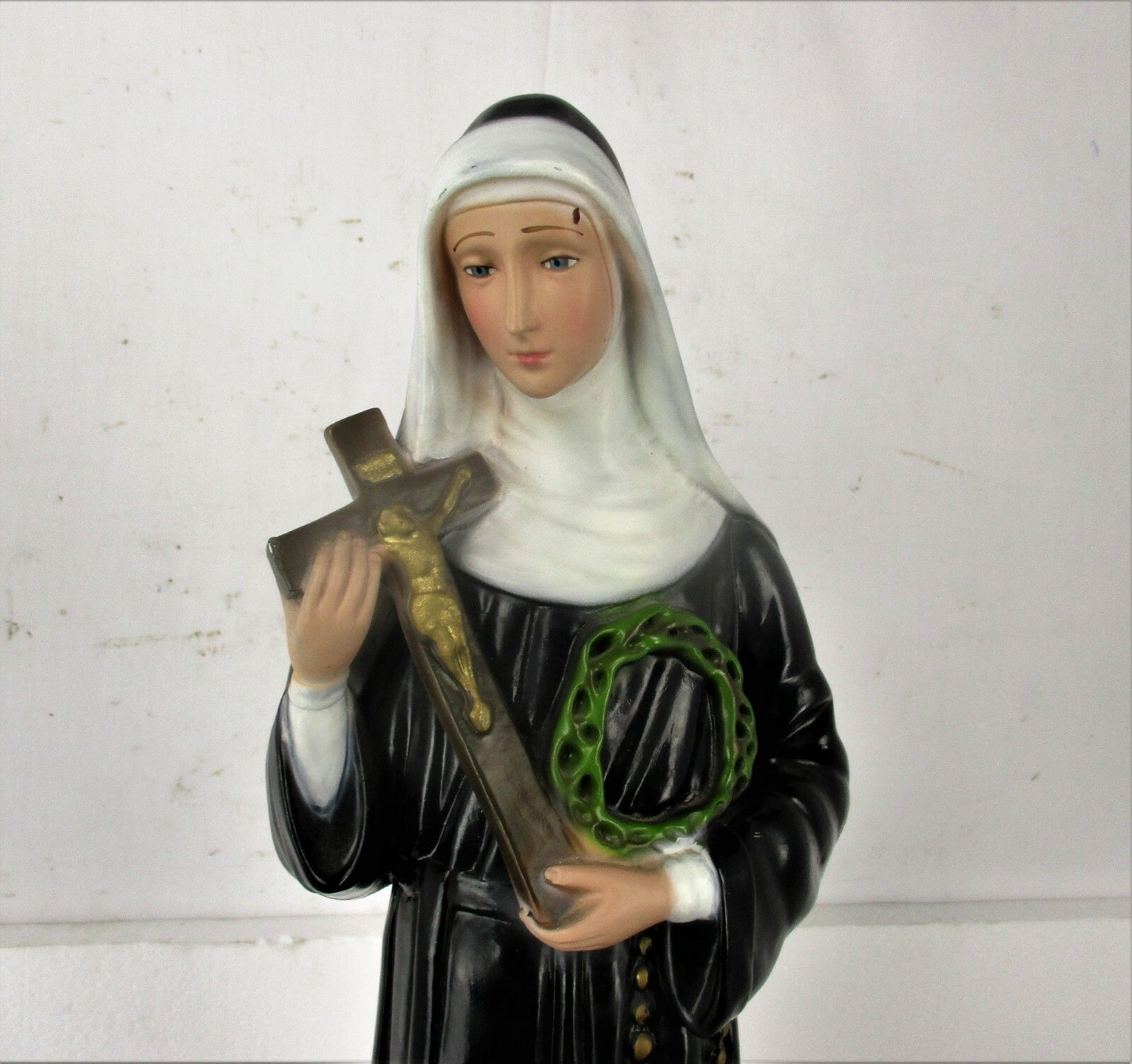 Large Statue St Saint Rita Of Cascia Resin Patroness Impossible Causes Htf 23" photo for sale