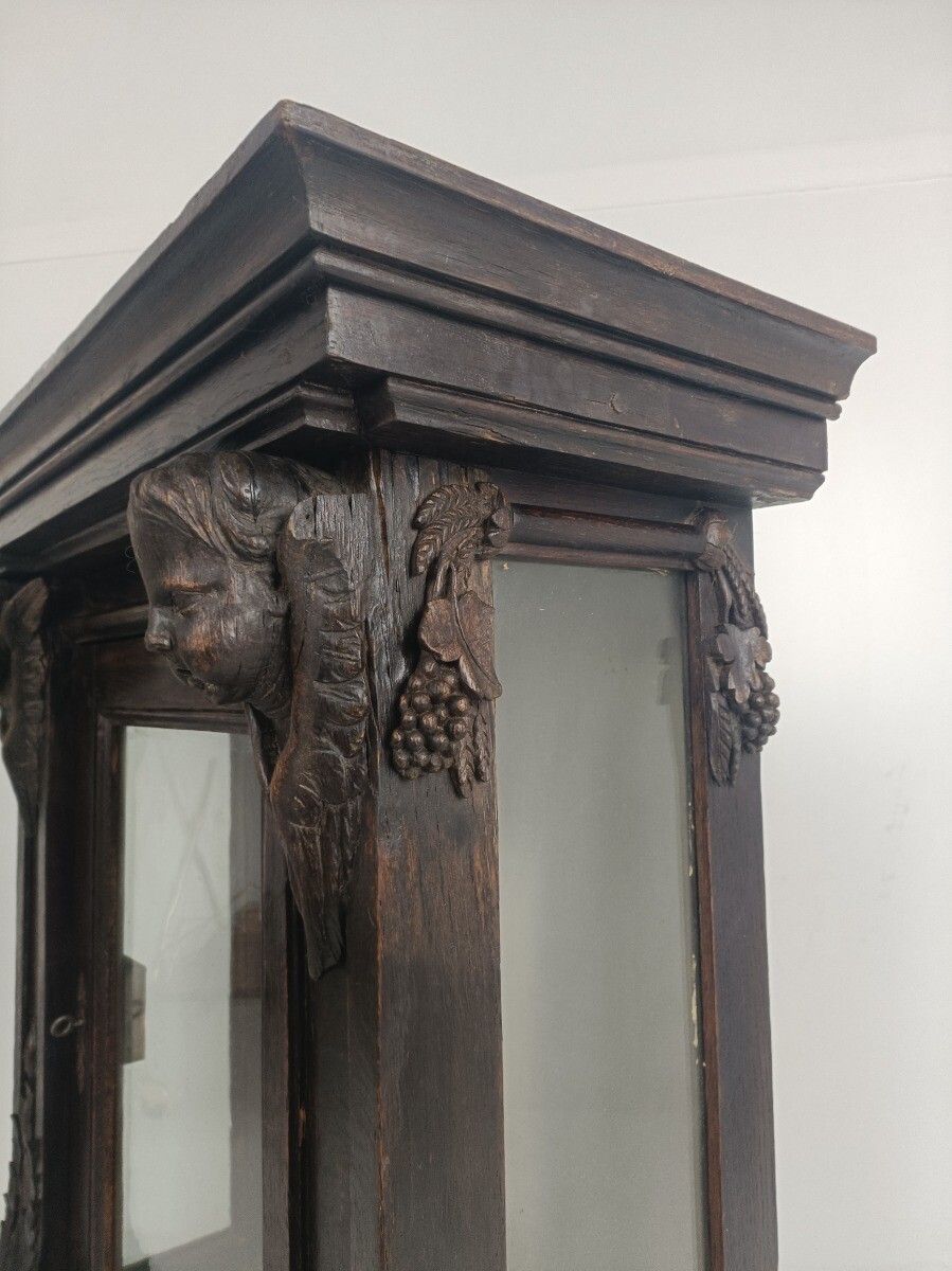 Impressive Large Hand Carved Wooden Cabinet Display Angels 18th Century Wow photo 2426.0