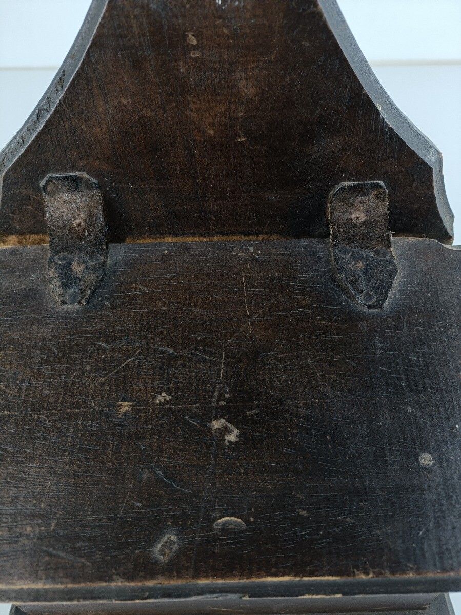 Small Antique Wooden Hang Cabinet For Flour Or Coffee Barn Farmhouse Style Leath photo buy