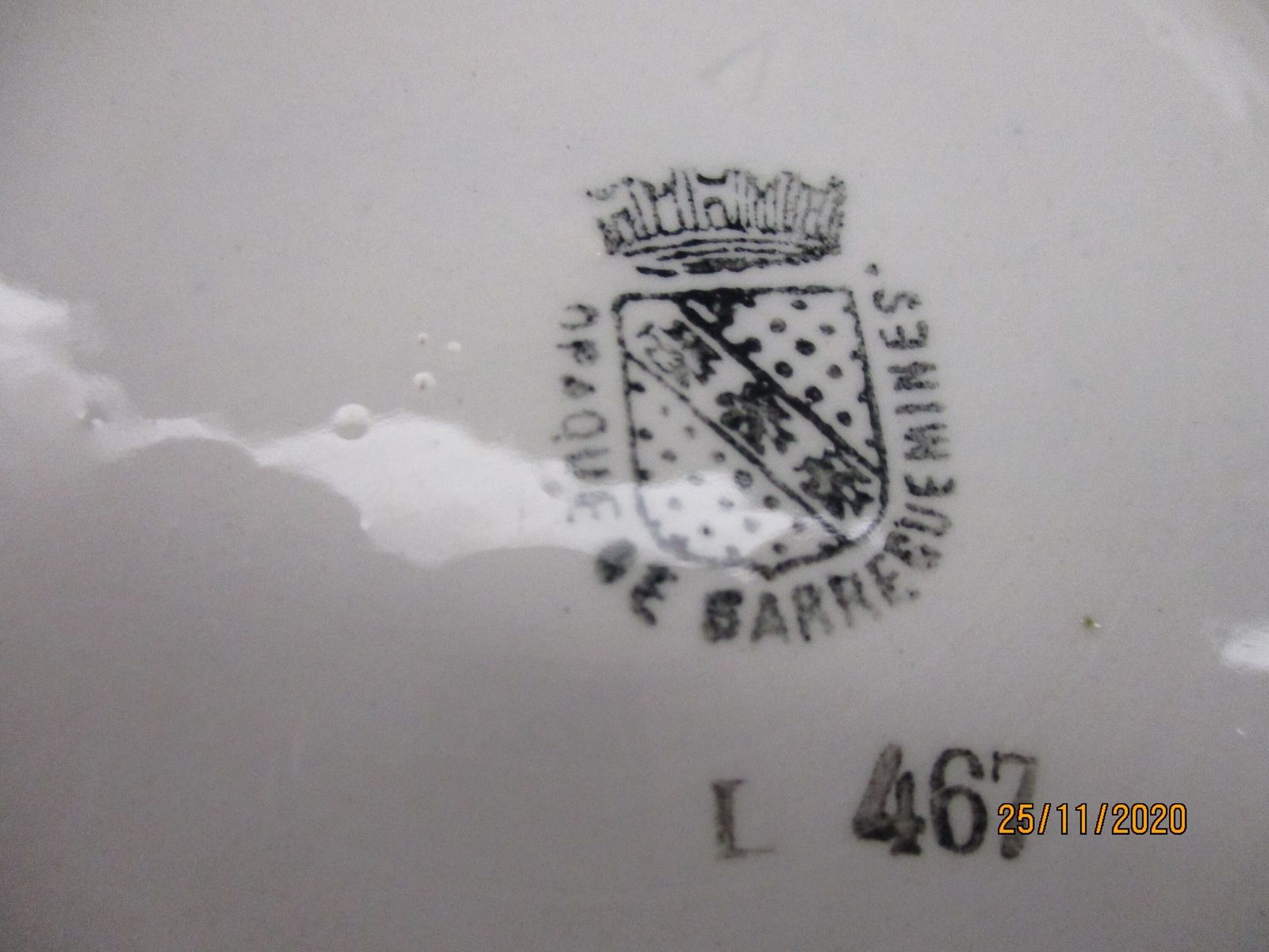 photo for sale Antique Royal Copenhagen Blue Fluted Soup Tureen Dish Marked Sarreguemines 1875
