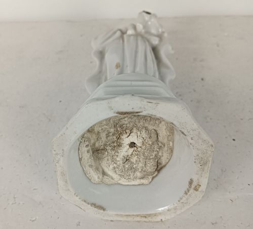 Antique 1900 Vieux Paris Porcelain Bisque Statue Virgin Mary Madonna With Infant photo buy
