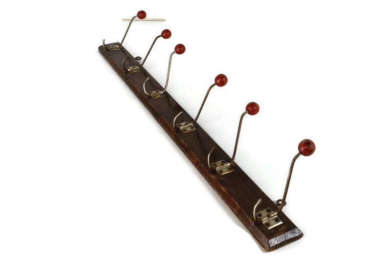 Vintage Barn Coat Hat Rack Retro Wall Hanging Funky Hooks Farmhouse Style