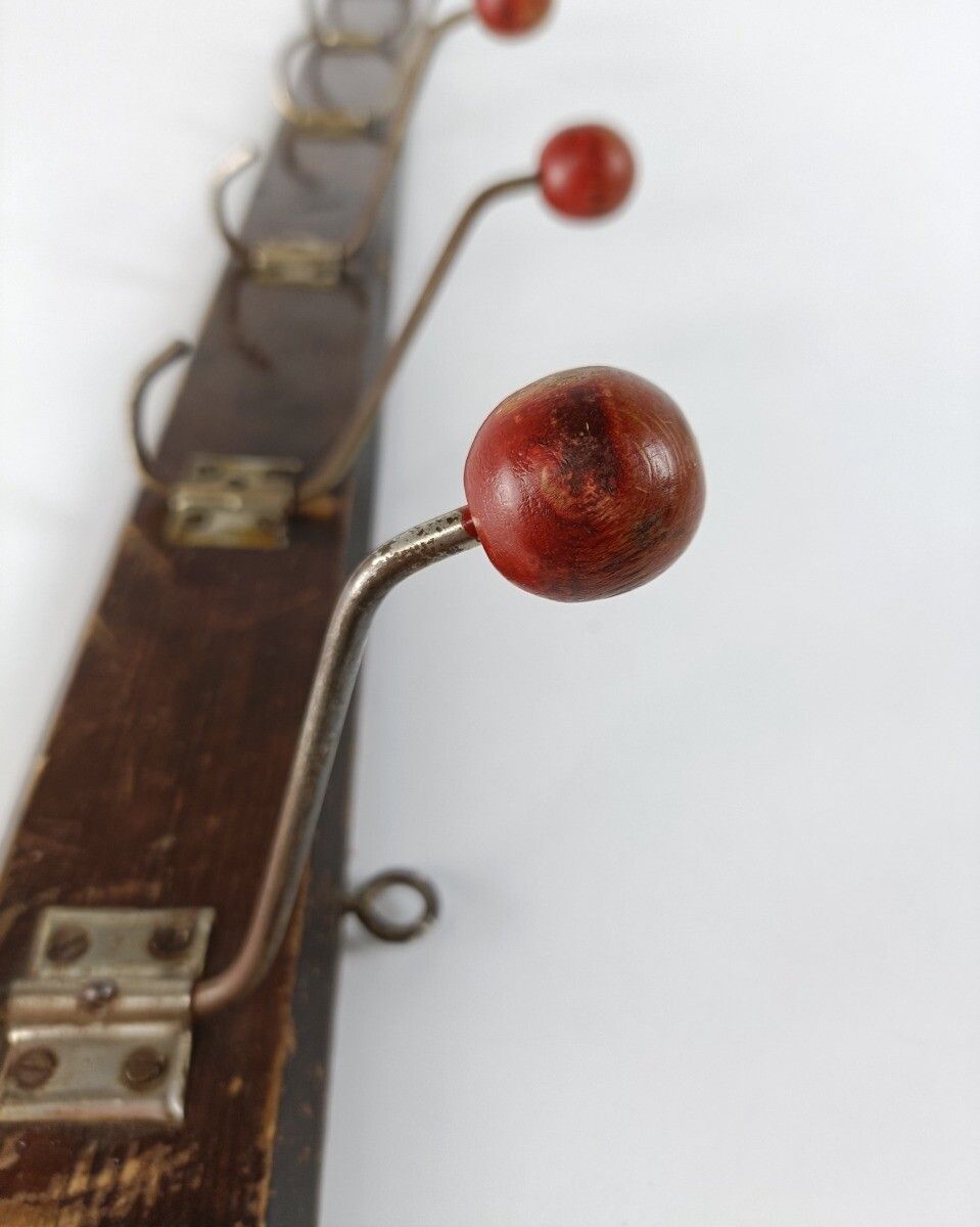 Vintage Barn Coat Hat Rack Retro Wall Hanging Funky Hooks Farmhouse Style photo vinterior