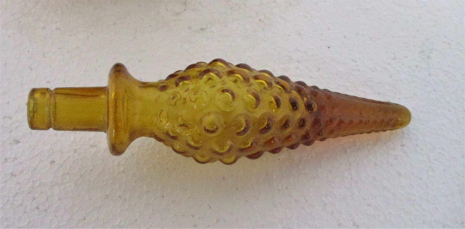 Vintage Art Bubbled Glass Brown Amber Empoli  Bottle Italian Grapes 20.86" photo 130.0