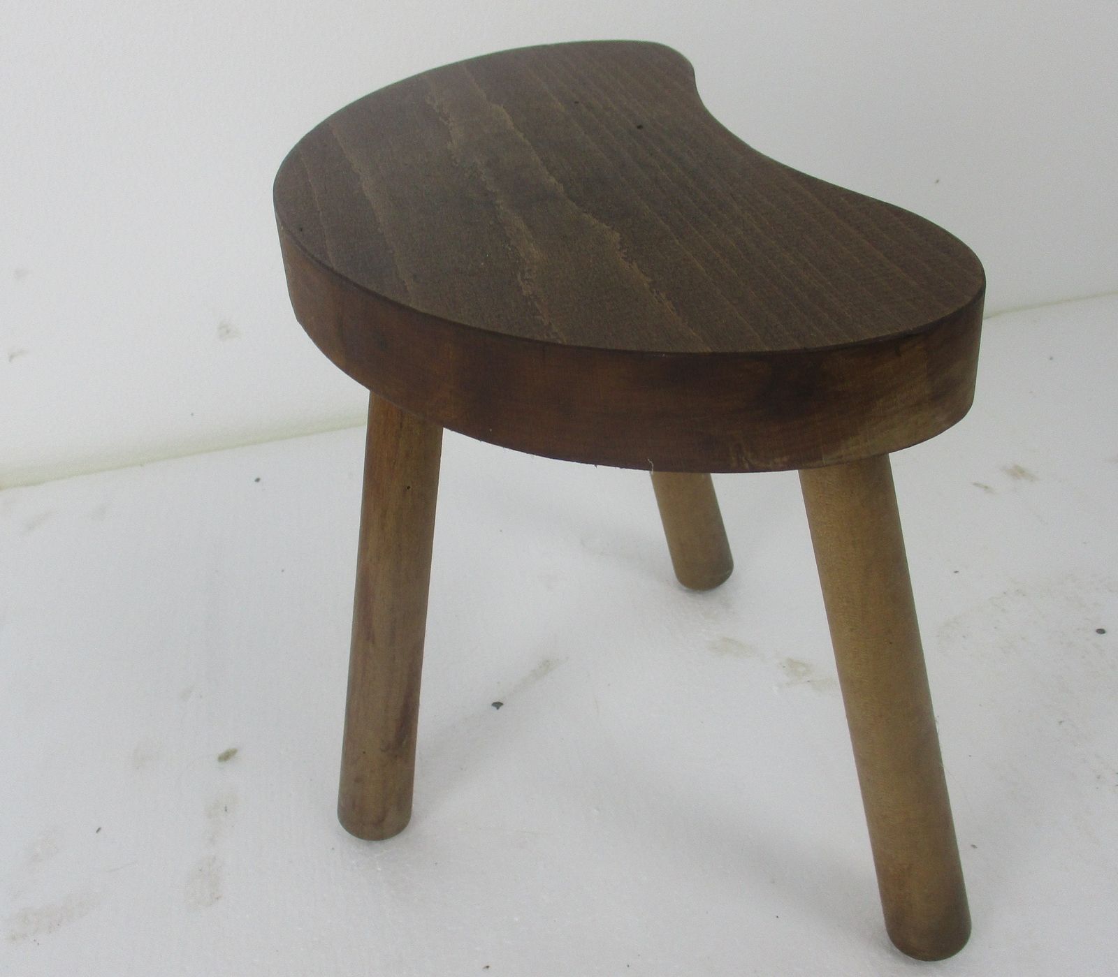 Vintage Hand Carved Wood  Milking Stool Pedestal Table Plant Flower Bonsai Stand photo buy