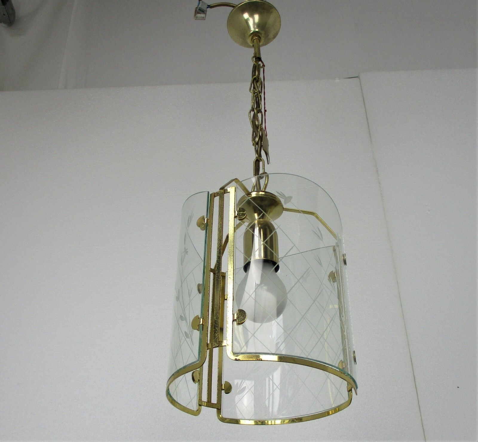 Lantern Ornate Chandelier Pendant Mid Century Modern Gold Plated Art Glass photo Lighting