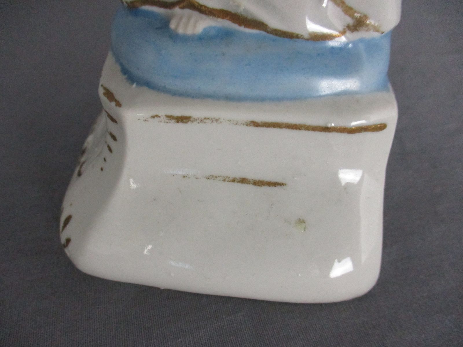 Antique  Statue Bisque Porcelain Jesus Christ Saviour Holy Sacred Heart Gorgeous photo vinterior