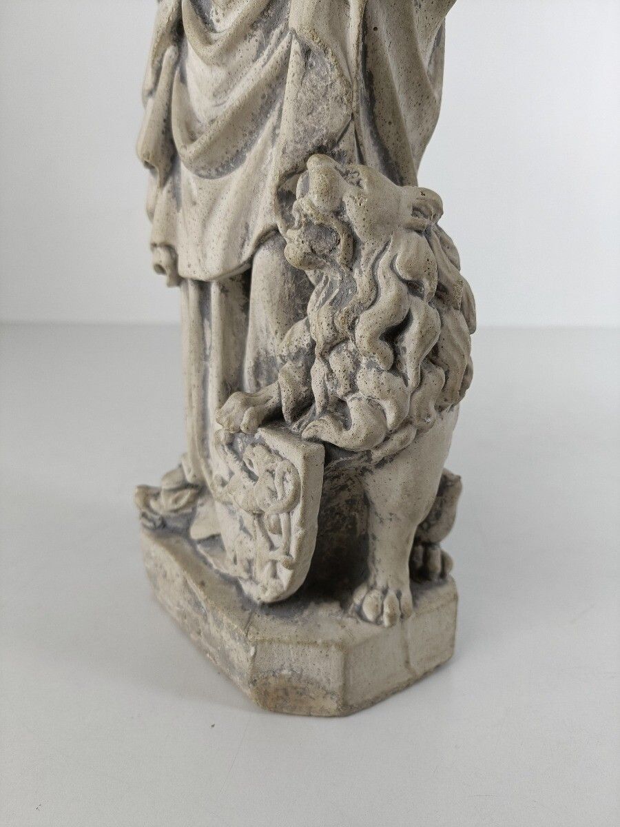 Madonna Of Flanders Cast Stone Statue Virgin Mary Vintage Stoneware photo buy