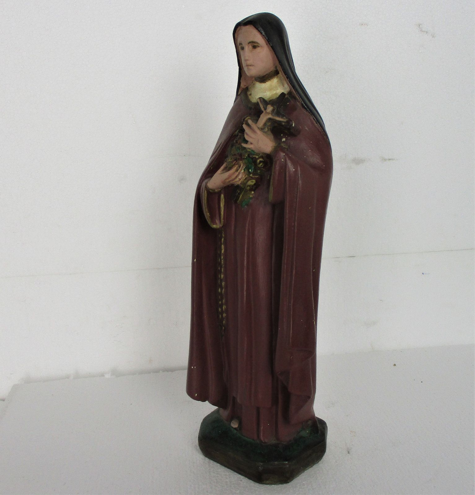 Statue Plaster St Therese Lisieux Little Flower Of Jesus Chapel 16.33" photo Art