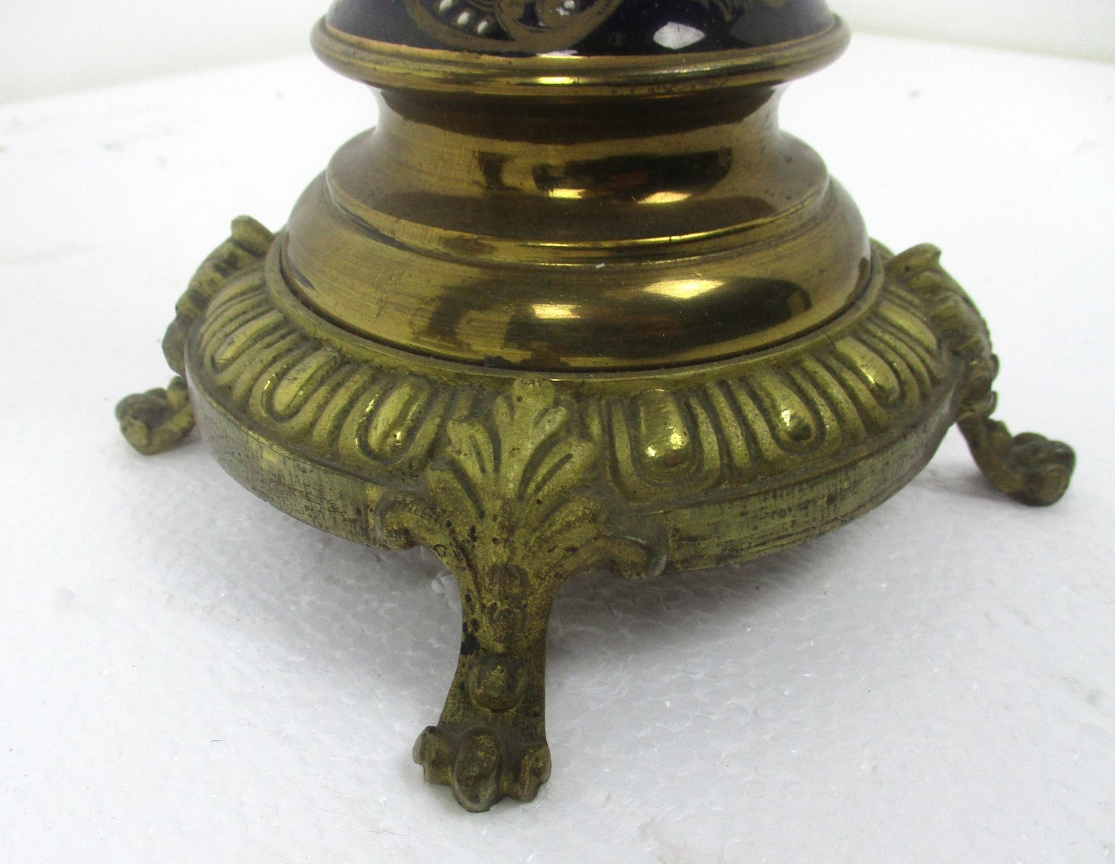 Couple Candle Holders Brass Porcelain Enamel  Ornate Stylish Candelabra 5 Arm photo for sale