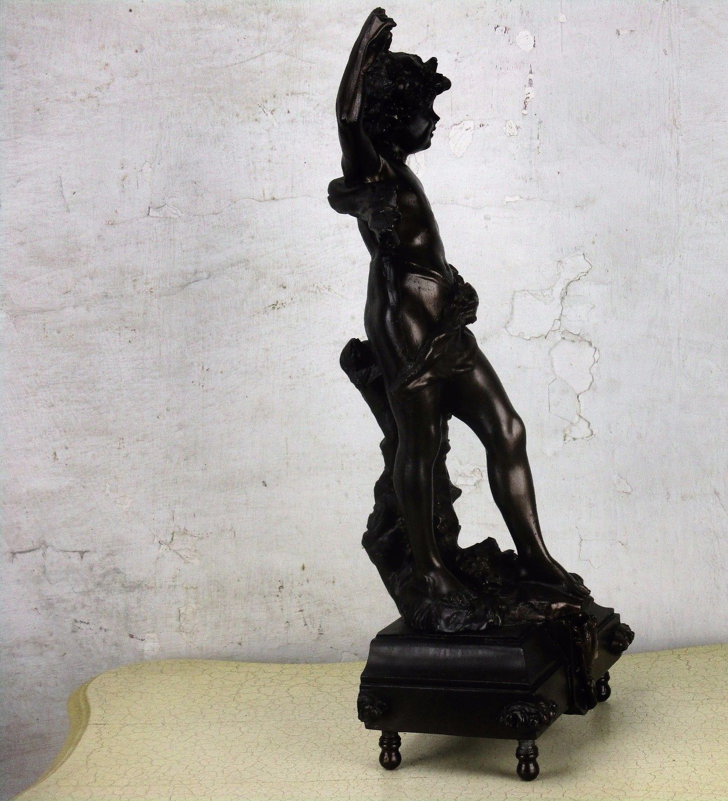 Large Statue Cherub Putti Bronze Style Resin Ornate Heavy Decorative 22" photo vinterior