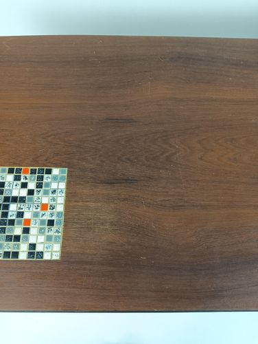 photo furniture Teak Vintage Retro Table Ceramic Tiles Mosaic Pattern Funky Coffee Occasional Ta