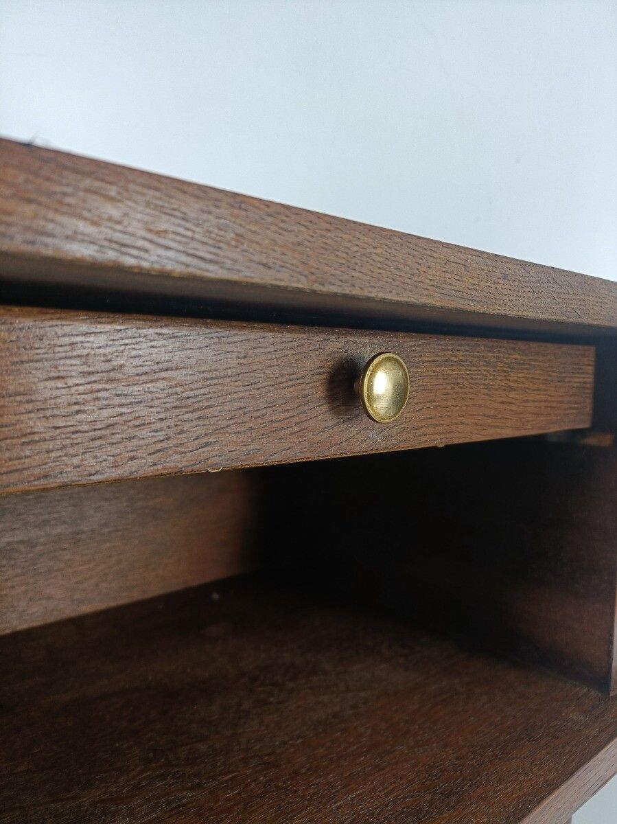 Pair Couple Vintage Night Stands End Tables Mid Century Modern  Wood Pop Art Fun photo vinterior