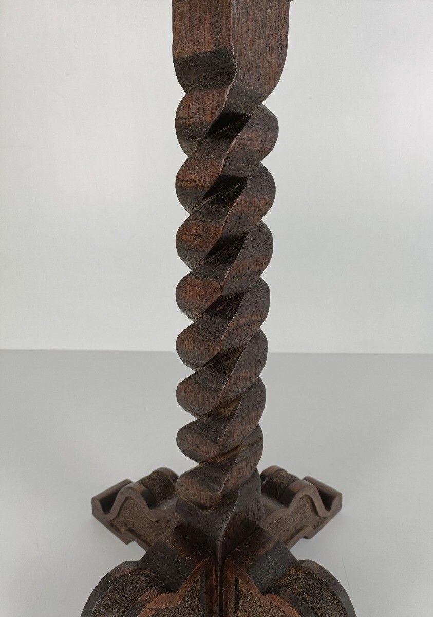 Ornate Hand Carved Wooden Barley Twist Pedestal Siede Table Two Tier Bonsai Plan photo 202.0