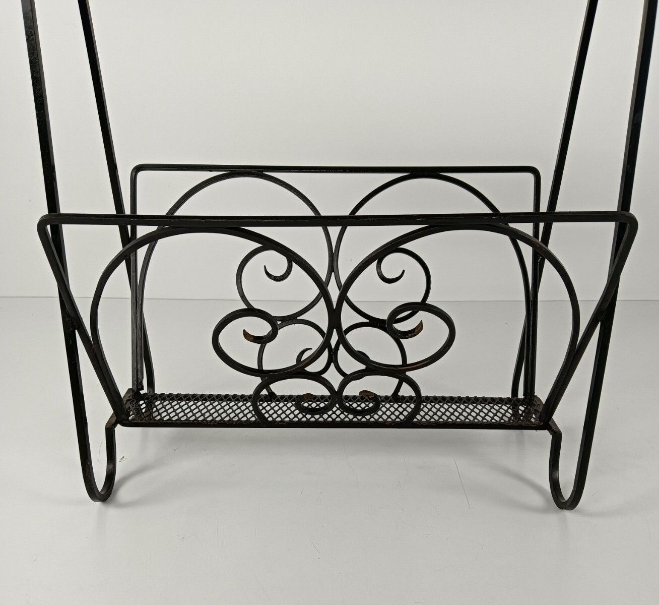 Vintage Mid Century  Magazine Rack Newspaper Basket Side Table Mosaic Tiles  Wro photo vinterior
