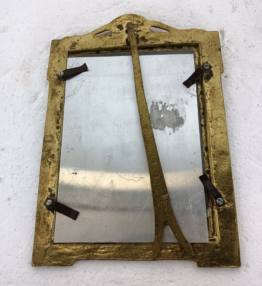 Ornate Brass Picture Frame Hanging, Small, Rococo Style, Standing Vintage photo 73.0