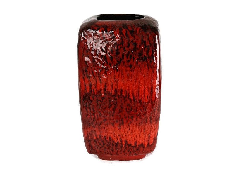Vintage Vase Steuler West Germany Pottery Faience Fat Lava Glazed 60s, Funky Squ