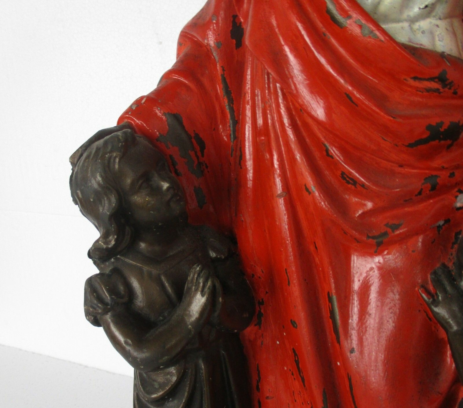Antique Large Chapel Statue Jesus Christ  Children Gorgeous Extremely Rare Sweet photo 352.0